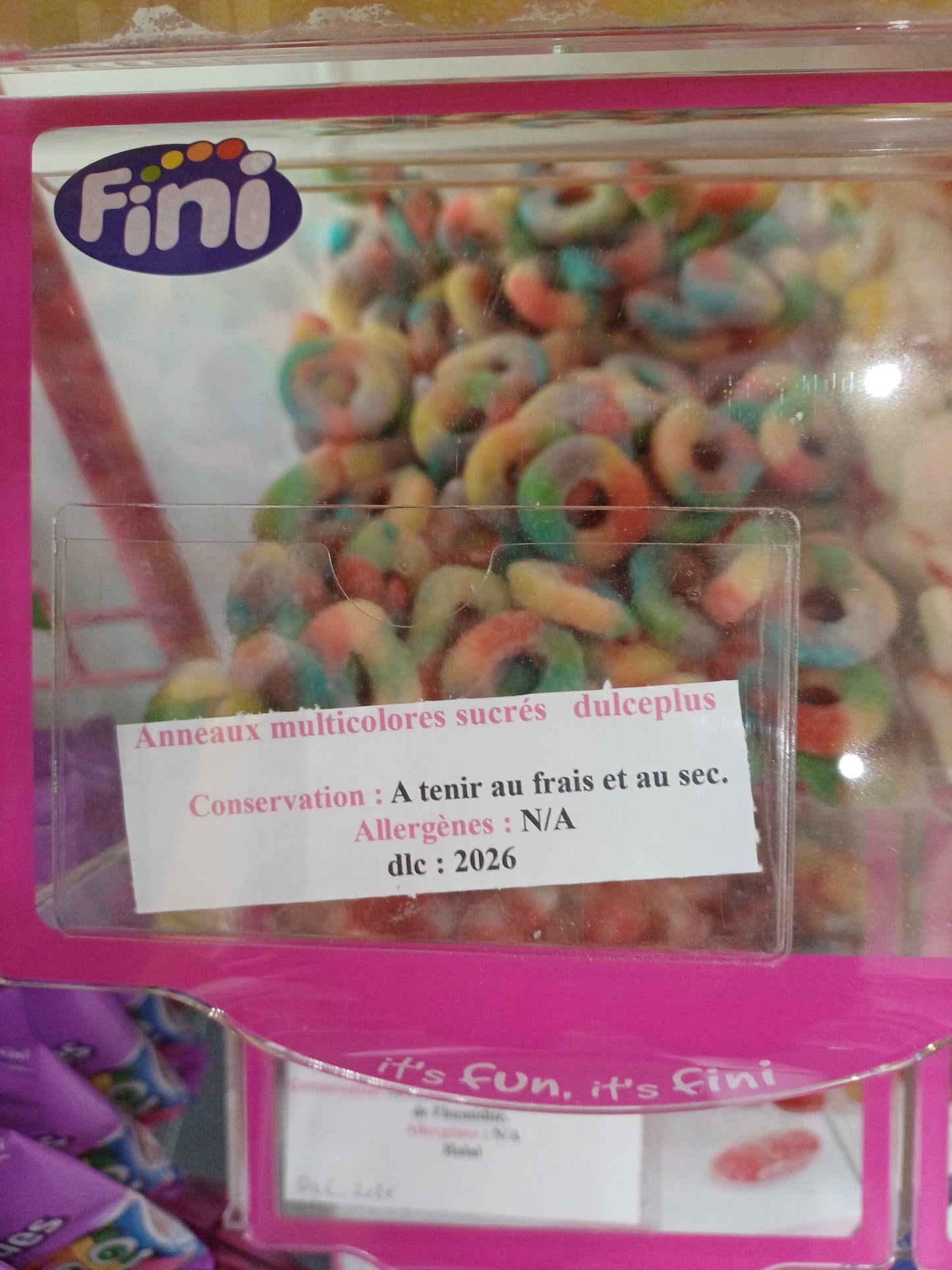 Anneaux multicolores sucrées